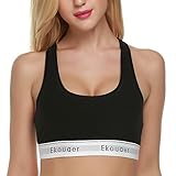 Ekouaer Bralette Women's Comfort Modern Cotton Wirefree Racerback Bra S-XL