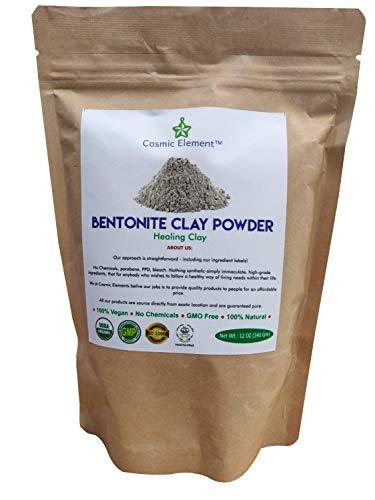 Cosmic Element Bentonite Clay Powder 100% Pure & Unrefined 12 Ounce Premium Food Grade Calcium Bentonite Clay - Heavy Metal Detox and Cleanse (Best Heavy Metal Cleanse)