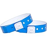 Ouchan Plastic Wristbands Neon Blue - 500 Pack Wristbands for Events Club Music Meeting Party