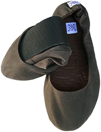 Women’s Foldable Ballet Flats W/ Expandable Pouch Bag for Carrying Heels by FLTZ- DarkGreyL