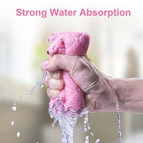 20 Packs Kitchen Cloth Dish Towels, Nonstick Oil Fast Drying Washcloths, Premium Dish Cloths for Kitchen, Car, Bathroom Cleaning, Reusable Highly Absorbent Cleaning Clothes, Purple&Grey