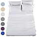 SONORO KATE Bed Sheet Set Super Soft Microfiber 1800 Thread Count Luxury Egyptian Sheets 18-Inch Deep Pocket，Wrinkle and Hypoallergenic-6 Piece (White, King-6 Piece)
