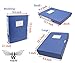 H&W 3 Pack, A4 Storage Archives Cases File Boxes Plastic with Lid, Box File, Height 35 55 75mm, Blue (WG3-Z1)