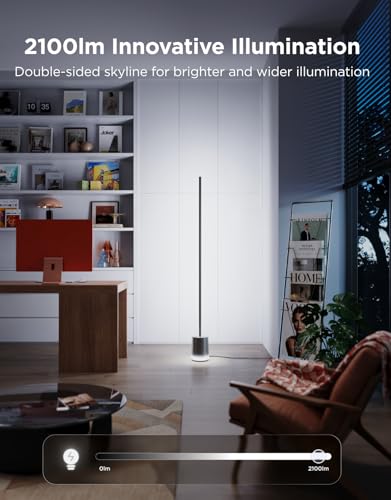 Govee Floor Lamp 3 with Luminblend+ Technology, Dimmbar RGBWWIC 2100lm Standing Lamp, Work with Matter,1000-10000K Modern Floor Lamp for Living Room, Bedroom, Corner Lamp with Dynamic Scenes