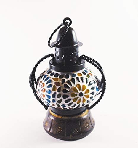 Handmade Multicolor Turkish Moroccan Lantern Mosaic Floor and Hanging Lamp for Home and Garden Décor
