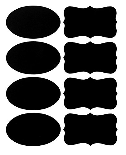 Chalkboard Labels US Seller- Waterproof Peel and Stick for Jars, Pantries, Craft Rooms - Oval & Fancy