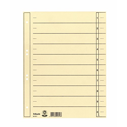 Esselte Leitz Divider A4 Cardboard Chamois