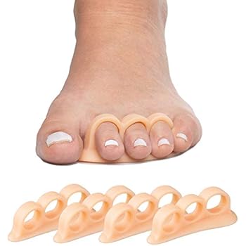 ZenToes Hammer Toe Straightener and Corrector 4 Pack Soft Gel Crests Splints | Reduce Foot Pain, Prevent Overlap | Flexible Footcare Treatment | Stain, Odor Resistant (Beige)