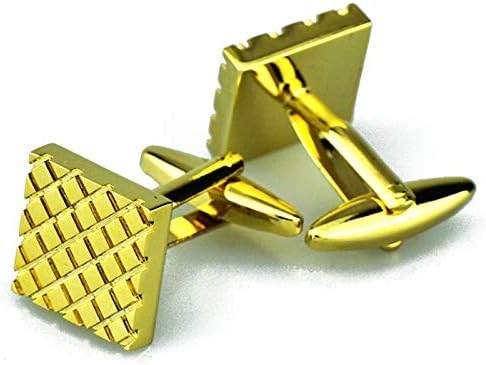 DOLOVE Cuff Links Mens Wedding Square Cuff Link Men Cufflinks and Stud Set