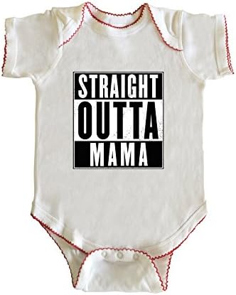 Straight Outta Mama Baby Girl Infant Bodysuit by Fashion Greek White NB