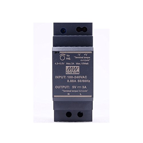 Original MEAN WELL HDR-30-5 15W 3A 5V DIN Rail Power Supply meanwell step shape mini slim size power source 5V DC adjustable 88-264VAC