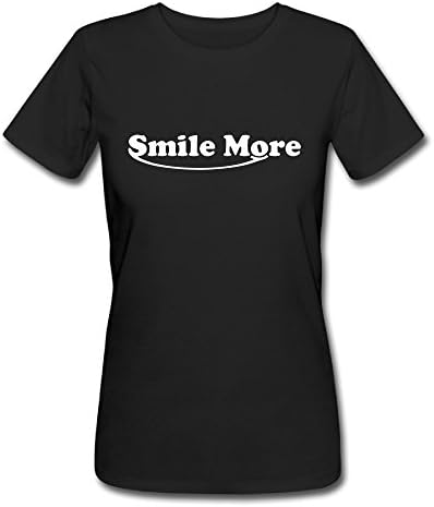 Funlike Women's Roman Atwood Smile More Beanie T Shirts Black.