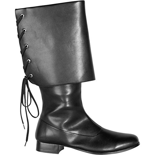 Men's Black Buccaneer Pirate Boots (Size:14)