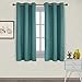 NICETOWN Thermal Insulated Solid Grommet Blackout Curtains/Drapes/Panels for Dining Room (Sea Teal, 1 Pair, 42 by 63-Inch)