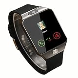 HOK Bluetooth Smart Watch 1.54 Inch Touch Screen Support Sim with Camera for Android iOS Bluetooth Smart Watch-Unlocked GSM SIM Capabilities Android & iPhone iOS W/O SIM Card (Black)