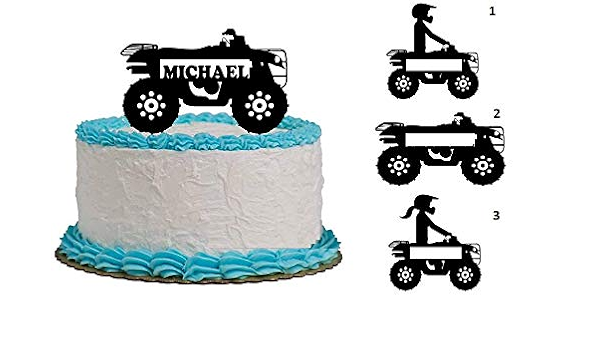 Custom Name Atv 4 Wheeler Happy Birthday Hand Painted Acrylic Cake Topper Birthday Party By Forbes Favors Amazon Ca Handmade