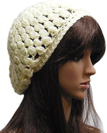 Chic Warm Beret Off White Warm Beret Slouchy Hat Handmade