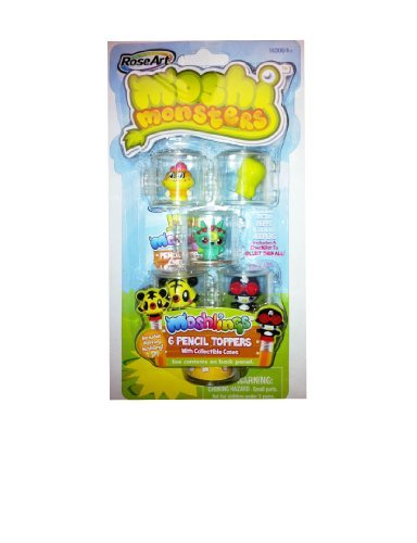 Moshi Monsters Moshlings Pencil Toppers - Liberty, Ecto, Peppy, Coolio, Jeepers & 1 Mystery Moshling