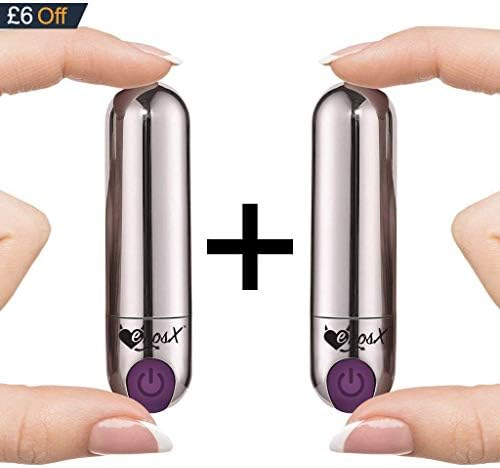 The Original Powerful Wireless Rechargeable Mini Finger Massager for Neck, Back, Foot, Shoulder (Silver) Atomic by ErosX [2 Pack]