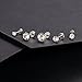 Charisma Womens Stainless Steel Stud Earrings Round Clear Cubic Zirconia Inlaid, 3mm-7mm (5 Pairs)