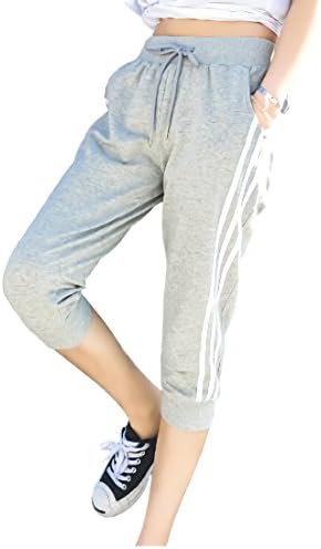 Paris Do Three-Quarter Length Border Line Half Pants, Sweat Shorts, Jersey, Sports, S – 5XL