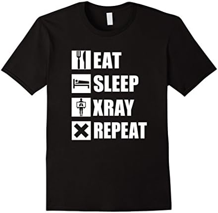 Mens EAT SLEEP XRAY SHIRT, Funny RT Radiology X-Ray Tech TShirt Large Black