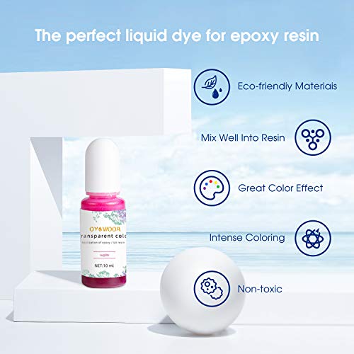 Epoxy Resin Pigment -24 Color Liquid Transparent AB Resin Colorant Highly Concentrated Resin Dye for Art and DIY Jewelry Making,10ml Each