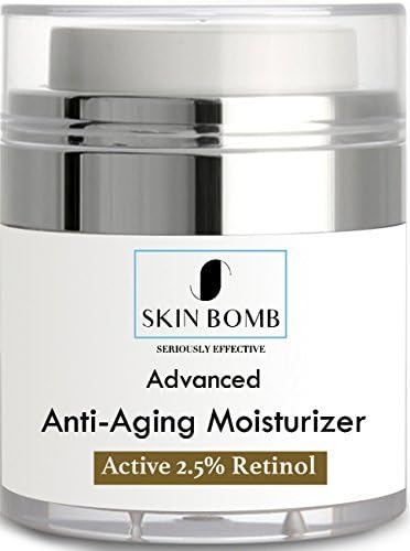 Skin Bomb's Retinol Cream Moisturizer With 2.5% Active Retinol, 1.7 oz - Hyaluronic Acid, Vitamin E.for Anti Aging, Acne, Wrinkles