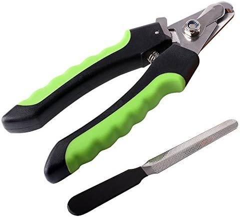 Pet Nail Clipper Trimmer for Dog Cat with Safety Guard &amp; Free Nail File,Stainless Steel Sharp Blades, Non Slip Handles for Safe Professional Home Grooming