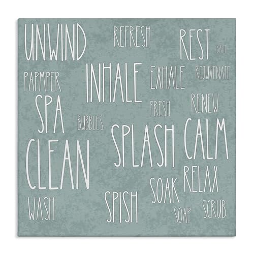 Stupell Industries Calm & Relaxing Bath Typography Canvas Wall Art design by Ma…