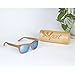 Ynport Mens/Womens Polarized Full Charcoal Bamboo Frame Classic Wooden Coated Sunglasses, Vintage Eyewear, Floating Wayfarer