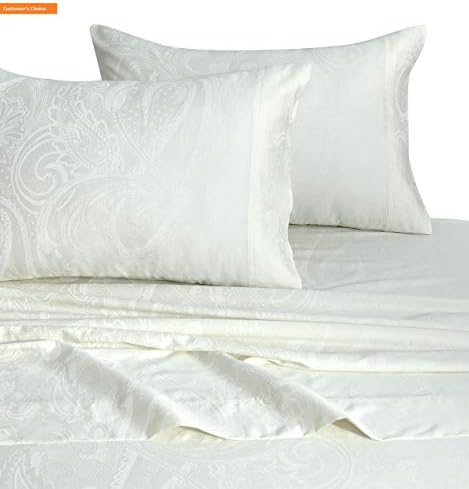 Mikash New Soft PATT4PSSTWIV Paisley Tone Cotton Deep Pocket Sheet Set, Twin, Ivory | Style 84599431