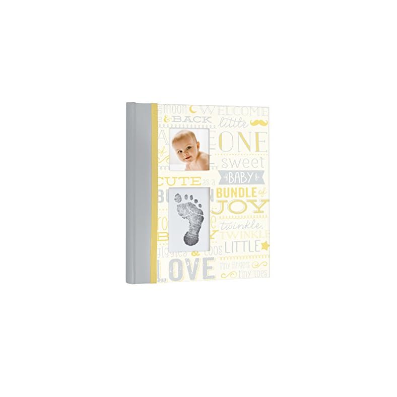 Little Blossoms Vintage Five Year Memory Book with Ink Pad, Babyprints Handprint and Footprint Making Kit, Newborn…