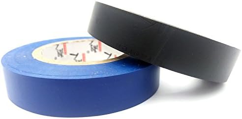 Lonker Electrical Tape PVC Electrical Wire Insulating black blue Adhesive Tape， Waterproof PVC, Rubber Resin-2 colours