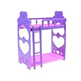 uhoMEy Mini Bouble bed for barbie doll, kelly Dollhouse Furniture Accessory Gift for Girls