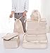 Vercord 8 Set Travel Packing Pods Luggage Organizers Cubes with Laundry Bags Accessories, Creamy White