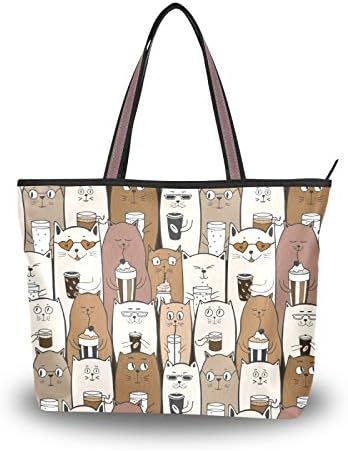 Amazon トートバッグ 飲み物を飲む猫 かわいい ショルダーバッグ ハンドバッグ カバン 買物バッグ カジュアル 大容量 手提げバッグ 手持ち バッグ 女性 斜めがけバック Pc収納 野外活動 M L トートバッグ