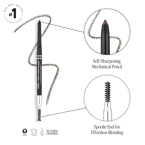 billion dollar brows Universal Eyebrow Pencil – Dual-Ended Design with Precision Tip & Spoolie, Matte Finish, Waterproof, Easy to Use, Vegan & Cruelty-Free for Perfectly Defined Brows