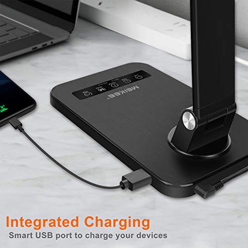 MEIKEE LED Desk Lamp with UL Adapter, 12W Bright Dimmable Home Office