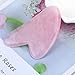 Timoo Pink Rose Quartz Gua Sha, Natural Jade Gua Sha Scraping Massage Tools for Relaxing Muscles on Face and Body