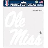 WinCraft NCAA University of Mississippi Ole Miss Rebels 8 x 8 inch Perfect Cut White Decal
