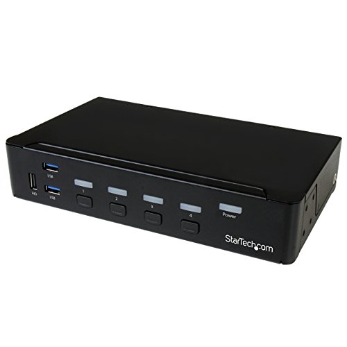 StarTech.com 4-Port DisplayPort KVM Switch with Built-in USB 3.0 Hub for Peripherals - 4K (SV431DPU3A2)