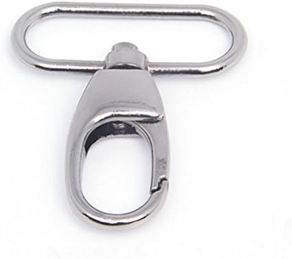 WEYNG Silver Chrome Color Swivel Clasp Snap Curved Lobster Hook for Key Bag Etc 2 Inches (Pack of 10 PCS)