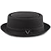 THE HAT DEPOT Black Horn Cotton Plain Porkpie Hat (Medium, Black)
