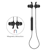 Bluetooth Headphones Wireless Earbuds/Earphones Bluetooth Sport Headsets Sweatproof Gym/Exercise/Running/wireless Noise Cancelling Headphones with Micro & Magnetic for iPhone and Android(Black)
