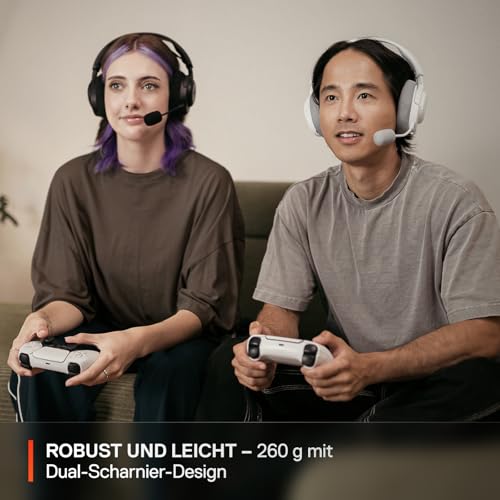 Arctis Nova 3P Wireless - PS5 Headset & PC Gaming Headset – App-Steuerung – 40 Std. Akku – Neodym-Magnet-Treiber – 2,4 GHz/Bluetooth – Abnehmbares Mikrofon – Für PS5, PC, Switch - Weiß