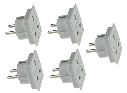 Alto grado - [5 PACK] adaptador de viaje convierte UK plug a 2 pines