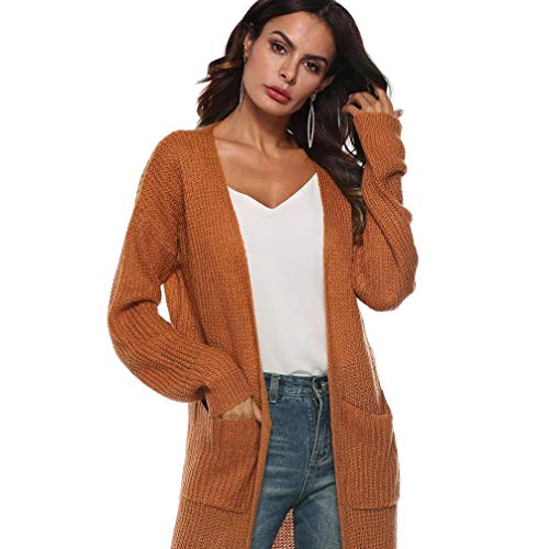 Autumn Long Sleeve Open Cape Casual Coat for Women Blouse Kimono Jacket Cardigan Coffee - Thumbnail 3