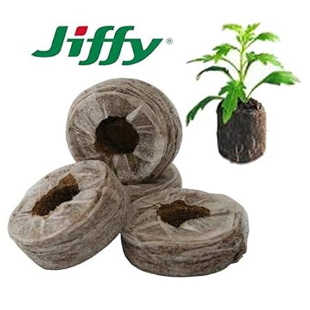 Jiffy-7 50 Stück 33x40 mm Original Quell-Tabletten Torf-Quelltöpfe Aussaaterde