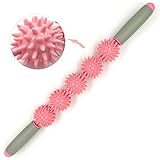 LILUOE Cellulite Blaster Remover Muscle Roller with 5 Balls Fat Blaster Stick (Pink)